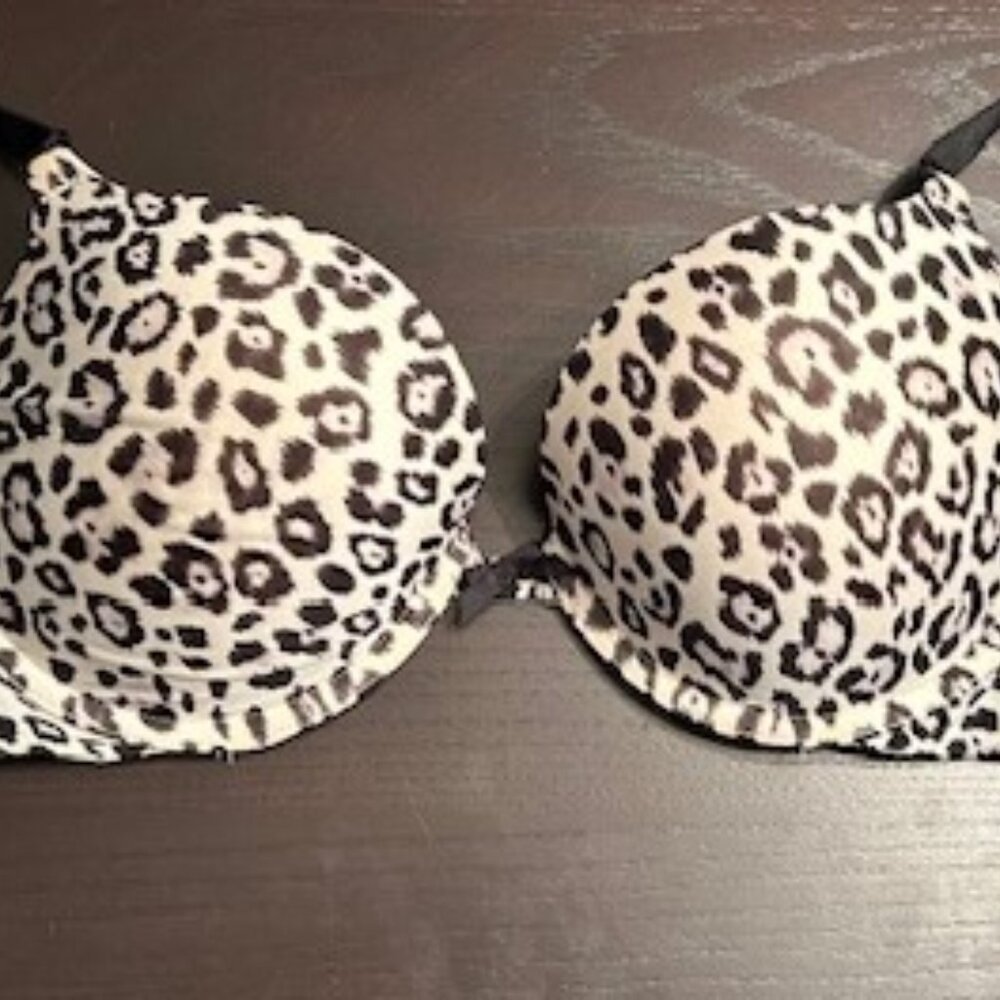 Victoria's Secret Black & White Animal Print Pushup Bra
